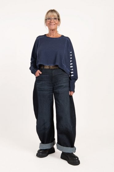 Ocean Blue Crop Sweat 