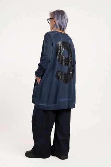 Ocean Print Long Sweat with pockets