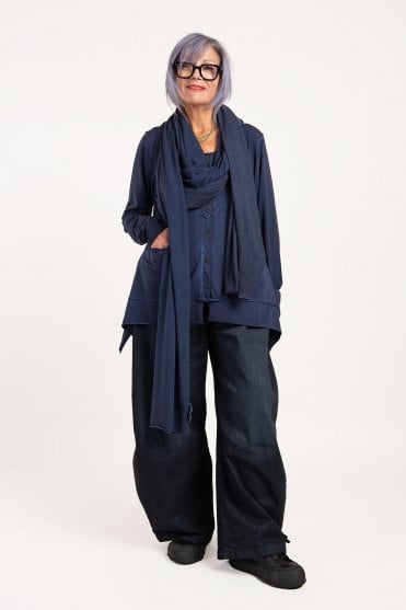 Blue Layered Mesh Scarf