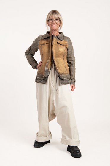 Ginger Gold Hand-Painted Denim Jacket  