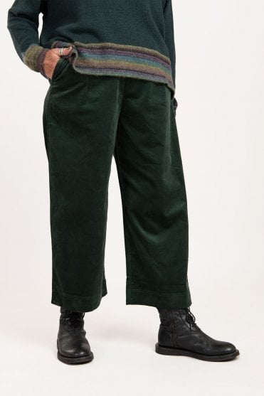 Forest Stretch-Velvet Trouser