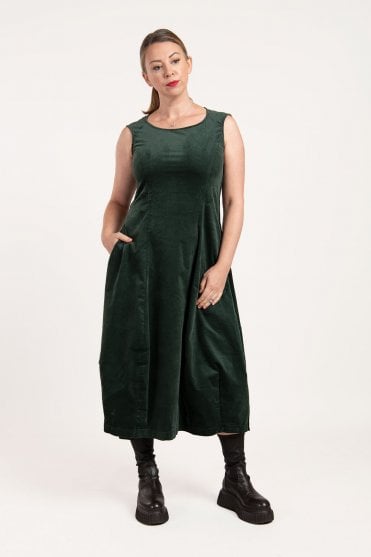 Forest Stretch-Velvet Dress