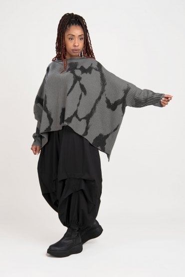 Hand Painted Oversized Knitted Pullover 
