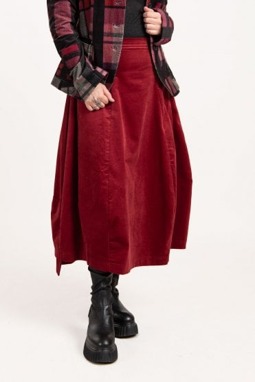 Lava Stretch-Velvet Skirt