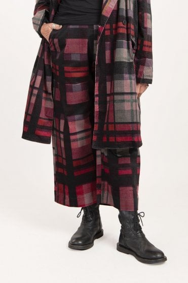 Check Multicolour Stretch-Velvet Trouser 