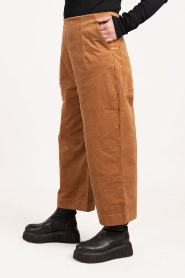 Bronze Stretch-Velvet Trouser
