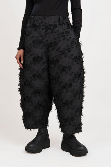 Black Textured Trouser