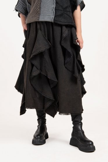 Distressed Ruffle Skirt 