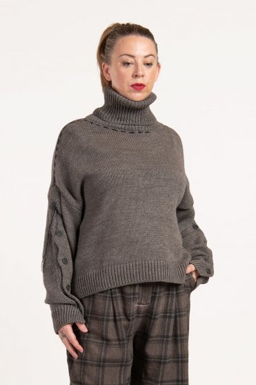 Faded Brown Blutton Sweater