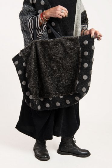 Urban Grey Wool Blend Tote Bag