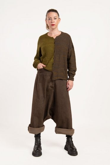 Merino Wool Bark Olive Sweater