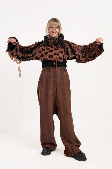 Terracotta-Black Pullover 