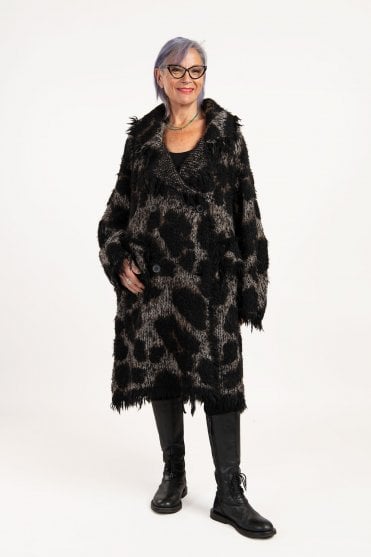 Leo Jacquard Knitted Alpaca Coat  