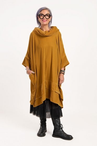 Rich Gold Velvet Tunic-Dress 
