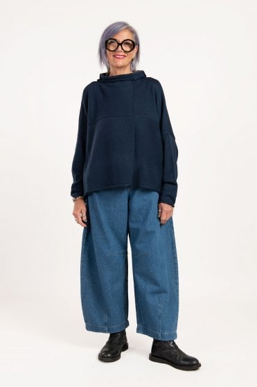 Navy Knitted Arezzo Pullover