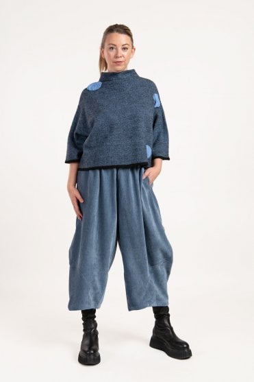 Blue Jacquard Pullover 