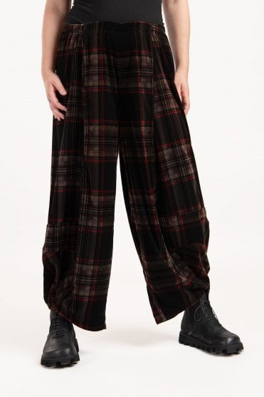 Tartan Velvet Silk Mix Trousers