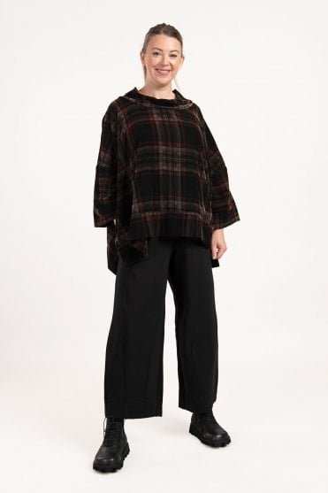 Tartan Silk-Mix Velvet Oversized Tunic