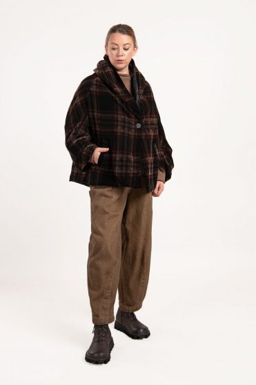 Tartan Silk-Mix Velvet Oversized Jacket