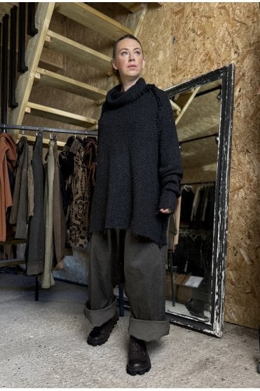 Black Tussah Silk Pullover