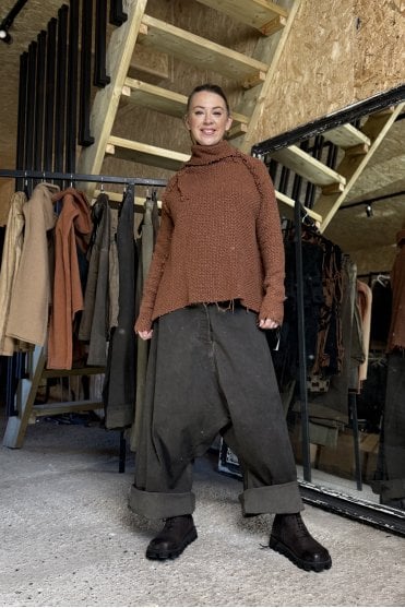 Terracotta Tussah Silk Pullover 