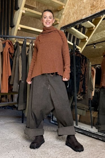Terracotta Tussah Silk Pullover 