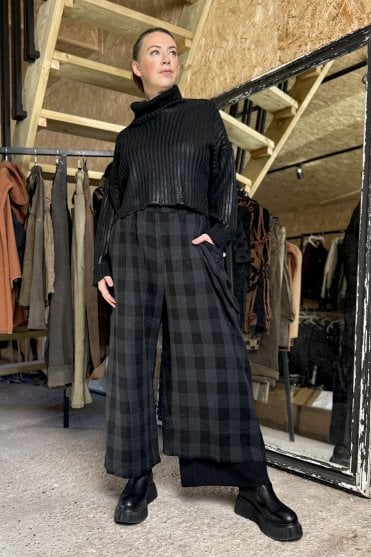 Charcoal Gingham Trousers