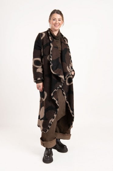 Brown Floral Wool Jacket