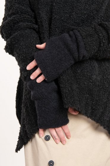 Black Alpaca-Merino Wool Cuffs