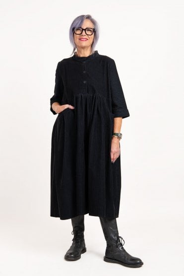 Pinstripe Corduroy Dress