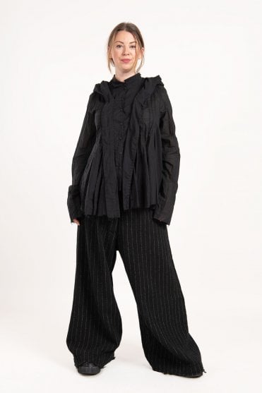 Black Cotton Voile Blouse